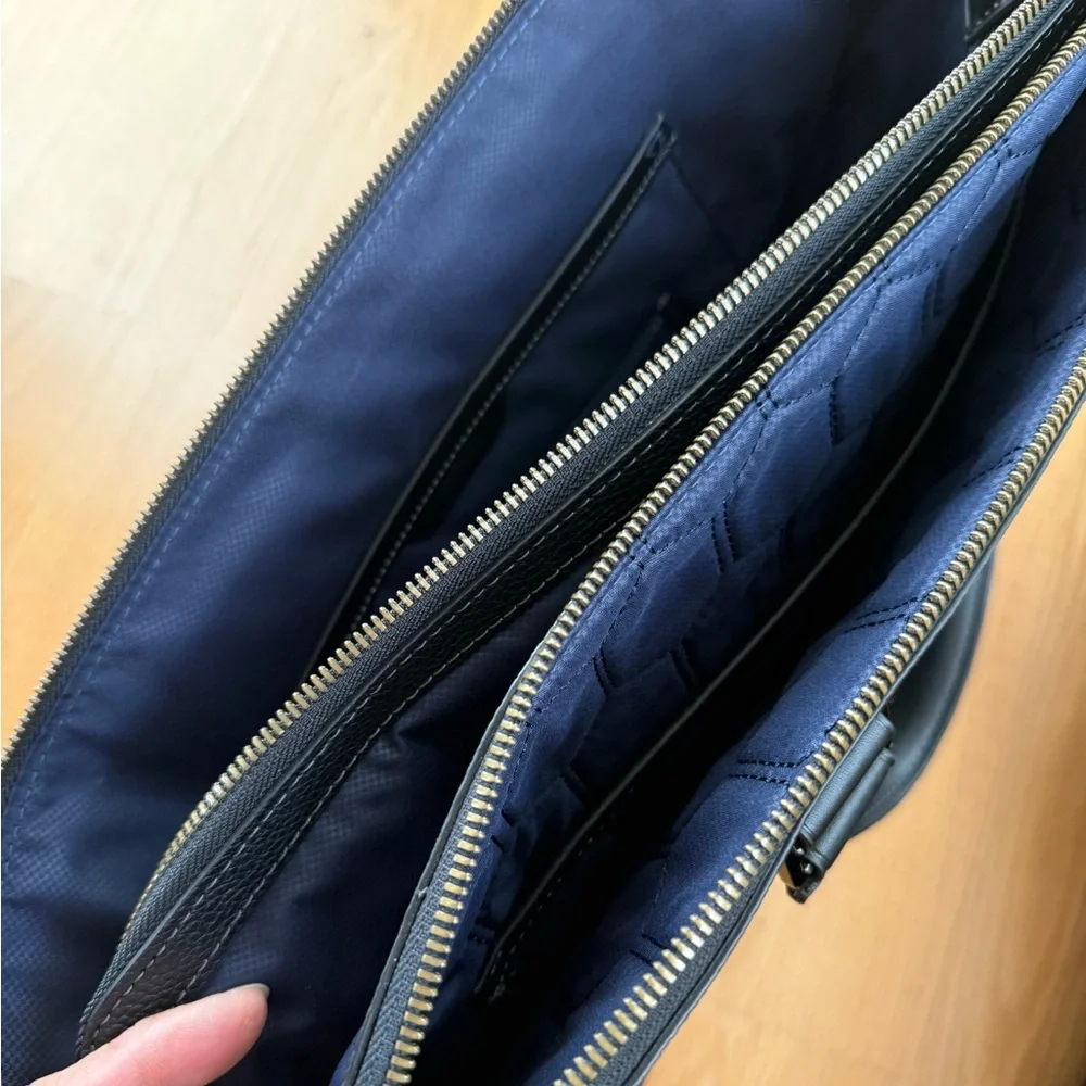 TUMI Black Leather Briefcase